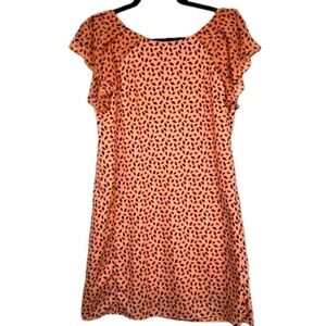 NEW! Bonnie Alex Dress Medium Peach Black Geo Pattern French Inspo Korean Brand